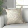 HomeRoots 20" Cream Viscose Throw Pillow with Tassels - 2 of 4