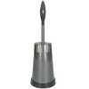 Home Mart Goods Grey Plastic Toilet Bowl Brush with Holder - 15" Long - 4 of 4
