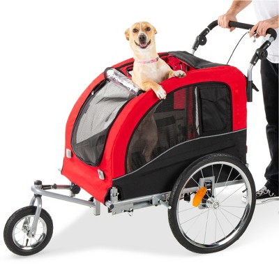 Best Choice Products 2-in-1 Pet Stroller and Trailer w/ Hitch, Suspension, Safety Flag, and Reflectors