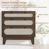 WhizMax 3 Drawer Wood Dresser,  Rattan Nightstand  Bedside  Table - 3 of 4