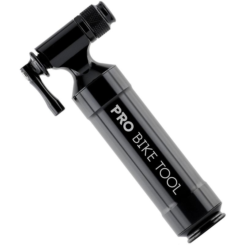 PRO BIKE TOOL CO2 Inflator for Bike Tires with Cartridge Storage Canister, Black, 1 of 9
