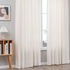 Faux Linen Texture Light Filtering Back Tab Curtains, Semi Sheer Farmhouse Window Curtains (2 Panels) - 4 of 4