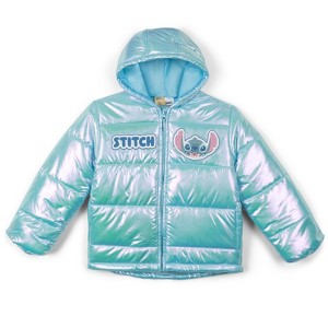 Disney Lilo & Stitch Girls Zip Up Winter Coat Puffer Jacket Little Kid to Big Kid - 1 of 4