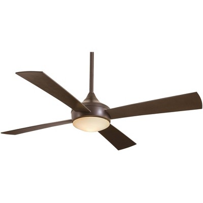 52" Minka Aire Modern Outdoor Ceiling Fan with LED Light Remote Control Oil Rubbed Bronze Wet Rated for Patio Exterior Porch Barn