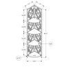 INFURNIC Decorative Bookshelf 4 Tier Corner Etagere with Wooden Shelves and Sleek Metal Frame, White, 15.5"*11"*61.5" - 2 of 4