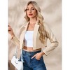 Coolmee Women's Blazer Sleeve Open Front Blazers Slim Fit Casual Work Lightweight Suit Jacket - 4 of 4