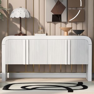 MDF Console Table with Painted Finish, 4 Doors, Adjustable Shelves and Pine Frame, Stylish Entryway Cabinet - 1 of 4