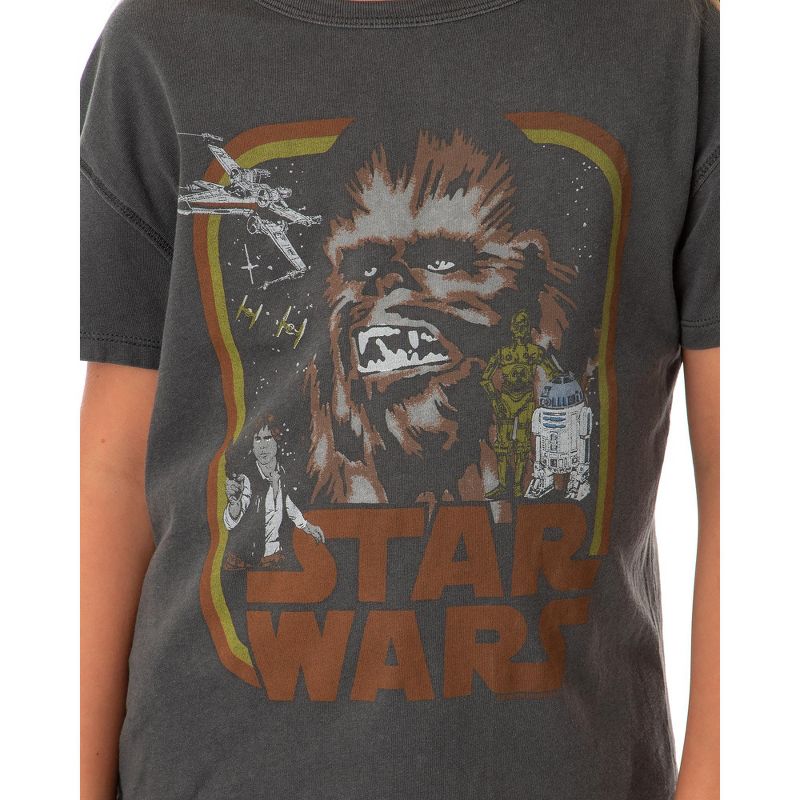 Star Wars Girls' Vintage Chewbacca Retro Characters Design Graphic T-Shirt, 2 of 4