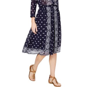 Michael Kors Womens Handkerchief Print Midi Skirt - 1 of 1