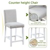 Vynxaria 5-Piece Counter Height Dining Set Crystal-Trimmed Wood Table, 4 Upholstered Chairs, Solid Wood/MDF, Space-Saving - 3 of 4