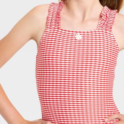 Детские купальники Cat & Jack Girls' Picnic Cutie One Piece Swimsuit - Cat & Jack™ Red L — фото 2
