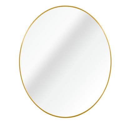 GlasFlength Decorative Wall Mirrors Modern Round Mirror with Metal Frame Elegant Design for Bathroom and Living Spaces, Gold, 36"*36"*1.1"