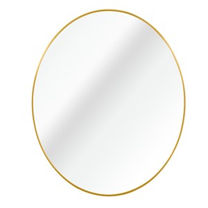 GlasFlength Decorative Wall Mirrors Modern Round Mirror with Metal Frame Elegant Design for Bathroom and Living Spaces, Gold, 36"*36"*1.1" - 1 of 4