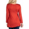 24seven Comfort Apparel Womens Long Sleeve Solid Color Swing Style Flared Tunic Top - 3 of 4