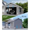 Outdoor Portable Storage Shed with Roll-Up Door, 10x20FT Heavy-Duty Shelter, Waterproof PE Tarp, for Motorcycle & Tools - 3 of 4