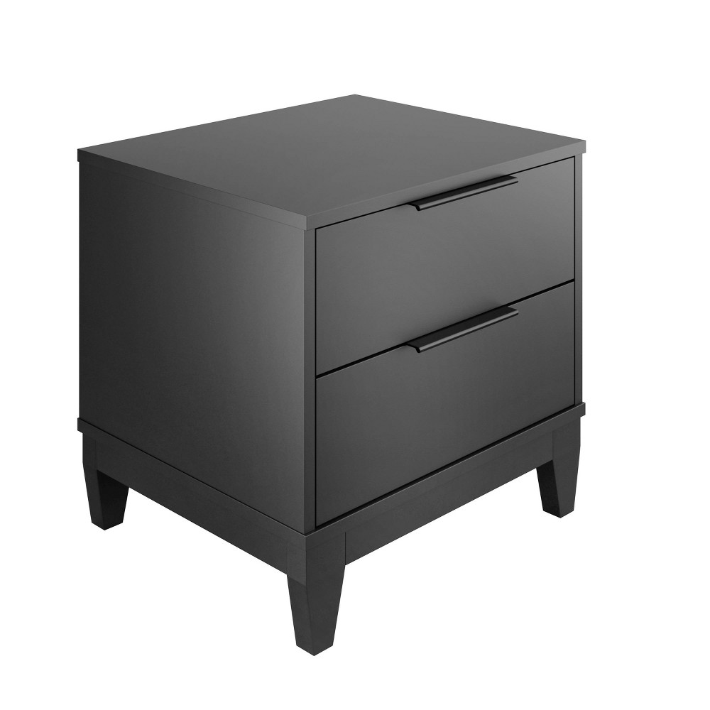 Photos - Storage Сabinet Mackay 2 Drawer Easy Glide Modern Nightstand Black - Boyd Sleep Eco Dream