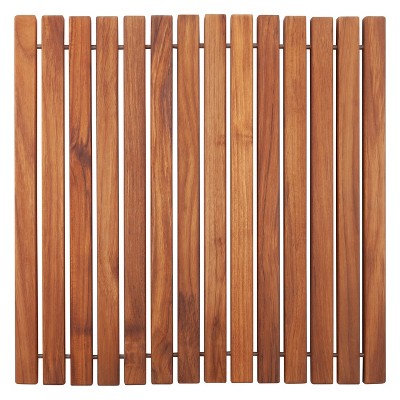 Nordic Teak 19.6" x 19.6" Oiled Shower and Bath String Mat