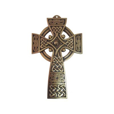 Slickblue Irish Cross of Hope Wall Plaque, Handcrafted Bronze Finish, Celtic Decor Accent, 21x13cm