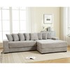 111'' Corduroy Oversized L-Shaped Sectional Sofas with Right Chaise Daybed, Armrests, 8 Throw Pillows and Easy Assembly - 4 of 4