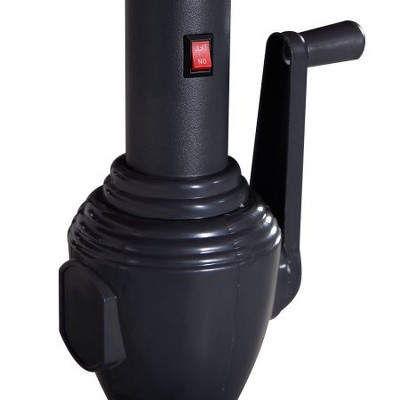 Burgundy 9ft Steel Solar LED Patio Umbrella with Crank