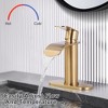 WOWOW Single Handle Waterfall Bathroom Faucet with Deckplate - 4 of 4