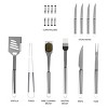 BBQ Grill Accessories Kit - 19-Piece Stainless-Steel Grilling Tools Set with Carrying Case - Camping Utensils for Summer Outdoor Cooking by Chef Buddy - image 3 of 4