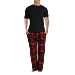 SLEEPHERO Men’s Pajama Set 2 Piece PJ with Crew Neck Short Sleeve Tee and Pants - 1 of 4