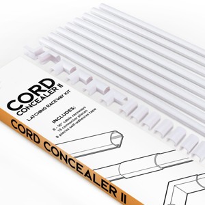 Fleming Supply Cord Concealer Kit With Cable Raceways and Connectors - Black, 29 Pieces - 1 of 4