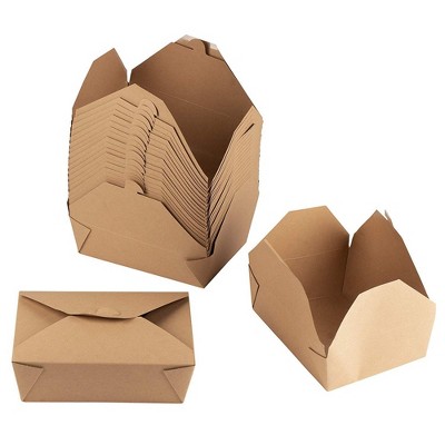 Juvale 100-Pack Disposable Brown Kraft Paper Take Out Food Container Lunch Box 71 oz, 8.5 x 6.5 x 2.5 in