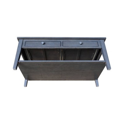 Spencer Antique Washed Heather Gray Wood Coffee Table with Storage