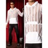 Lars Amadeus Men's Long Sleeves See Through Striped Hoodie Pullover Shirts - 4 of 4