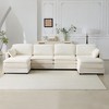KWPZQEB Modular Cloud Sofa, Corduroy Floor Sofa with Pillows, Comfy Cloud Couch, Modular Sectional Sofa for Living Room, White - 4 of 4
