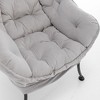 Sapphtopaz Velvet Accent Chair and Ottoman Set Tufted Upholstered Recliner Chair with Metal Legs Leisure Reading Chair for Living Room, Bedroom - 2 of 4