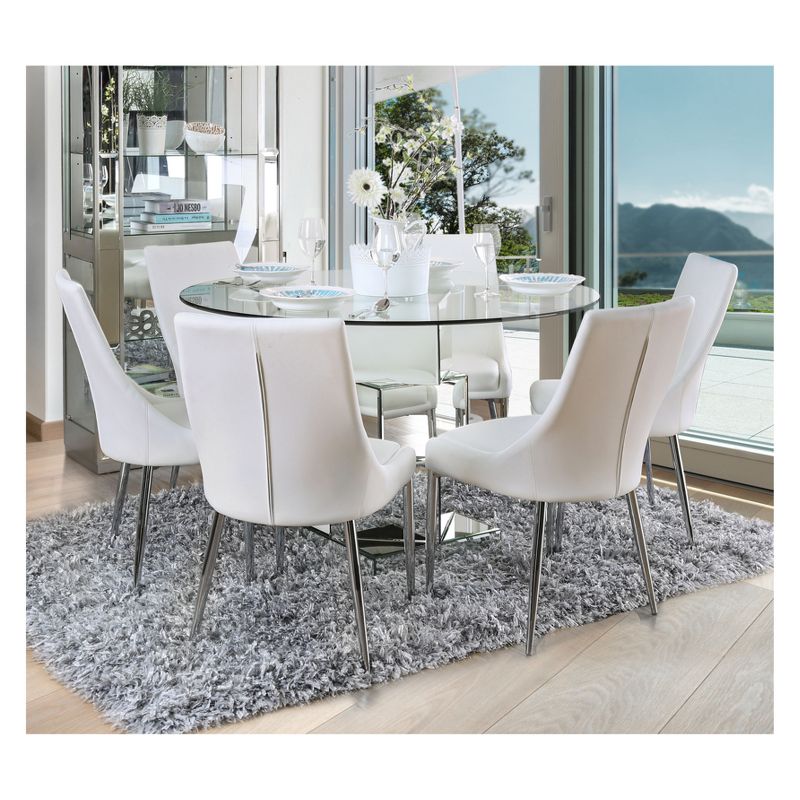 Set of 2 Krupa Contemporary Leatherette Dining Chair White - HOMES: Inside + Out, 2 of 3