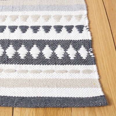 Handmade Gray Flat Woven Cotton Area Rug 27" x 9"