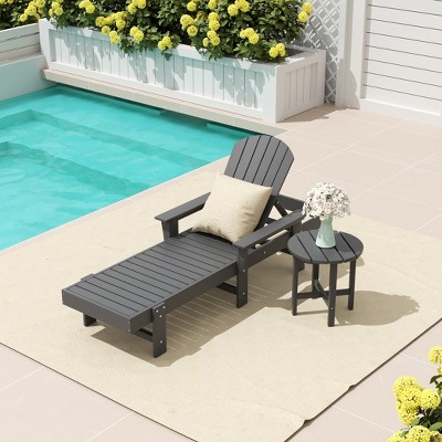 WestinTrends Dylan 2 Piece Adirondack Reclining Chaise Lounge With Arms