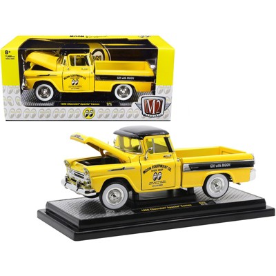 1958 Chevrolet Apache Cameo Pickup Truck "Mooneyes" Yellow & Black Ltd Ed to 7000 pcs 1/24 Diecast Model Car by M2 Machines
