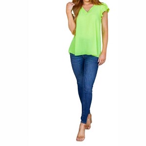 Women's Under Neon Lights Ruffle Sleeve Top - Jodifl - 1 of 4