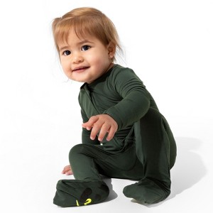 Bellabu Bear Baby Pine Green Bamboo Convertible Footie - 1 of 4