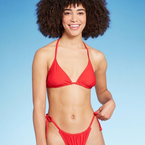 Women's High Leg Cheeky Scoop Back One Piece Swimsuit - Wild Fable™ Red 16  : Target