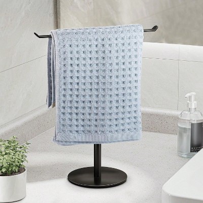 Ridstar Towel Rack-Shape Hand Holder Bathroom,Headband And Lightweight Bathroom Racks,Kitchen Black Holder,Stainless Steel