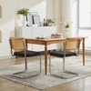PAGED Dining Chairs Set of 2 Modern Living Room Chair with Rattan Back and Stainless Chrome Base, Velvet Accent Chair for Dining Room, Kitchen - 2 of 4