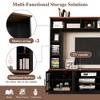 95.5" Wall Unit Entertainment Center with Bookshelves for TVs up to 80",TV Stand Media Console with Tempered Glass Doors,Storage Cabinet - 2 of 4