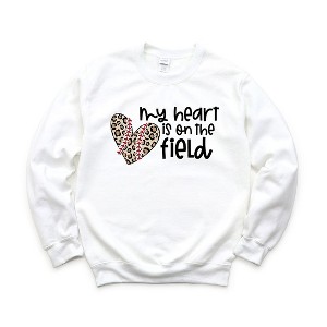 Simply Sage Market Women's Graphic Sweatshirt My Heart Is One The Field Leopard - 1 of 3