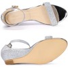 BLISSFUL STEP Women's Open Toe Ankle Strap Wedge Heel Sandals - 4 of 4