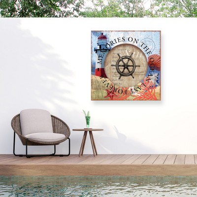 "Circled Lighthouse 1" Outdoor Canvas