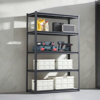 ROOMTEC 5 Tier Heavy Duty Metal Storage Shelves, Adjustable Standing Storage Shelf Units Rack (72"H x 47.2"W x 17.7"D)