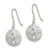 Black Bow Jewelry 12mm Diamond Cut Sand Dollar Dangle Earrings in Sterling Silver - 2 of 4