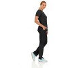 MediChic Women's V-Neck Scrub Set Straight Leg Six Pocket Cargo Scrub Pants with 4-Way Stretch Scrubs Sets - 3 of 4