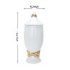 Gulches White Ceramic Decorative Jars with Gold Accent and Lid ¨C Set of 2 - 4 of 4